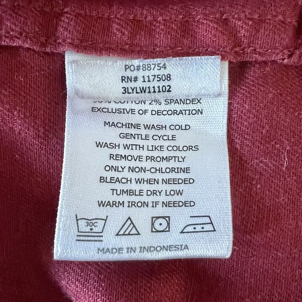 Levis Shirt Mens XXLarge Maroon Red Button Up Red Tab Long Sleeve Casual Strauss